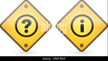 Question and Information Mark Button Label Stock Vector