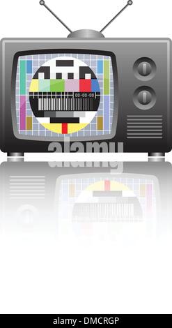 tv with test screen with no signal Stock Vector
