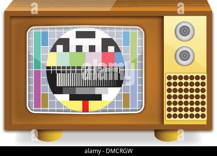 tv with test screen with no signal Stock Vector