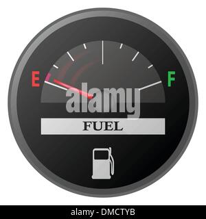 car dash board petrol meter, fuel gauge Stock Vector