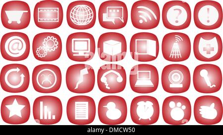 The Communication Icon on A Red Background Stock Vector