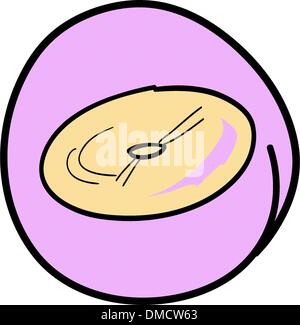 A Compact Disc on Round Purple Background Stock Vector