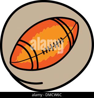 An American Football on Green Round Background Stock Vector