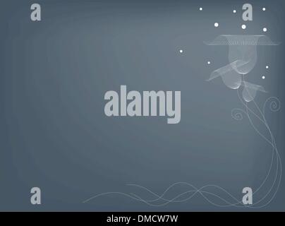 Illustration of Delicate Flowers on Gray Background Stock Vector