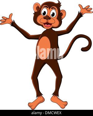 Cartoon monkey chimpanzee dancing. Vector illustration outlined. Design for  coloring book Stock Vector Image & Art - Alamy