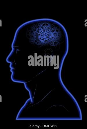 gears in the head Stock Vector