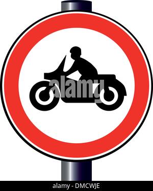 Motorcycle Traffic Sign Stock Vector