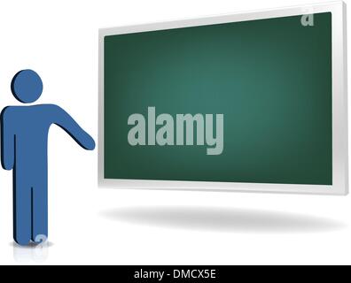 man pointing to an empty board Stock Vector