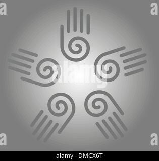 illustration of hand prints Stock Vector