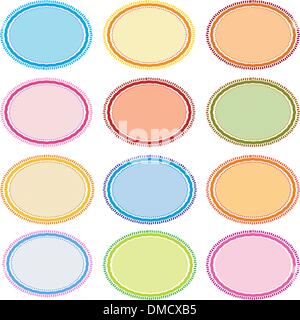 Colorful Illustration Set of Oval Frames for Design Stock Vector