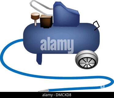 An Illustration Air Compressor Isolated on White Stock Vector