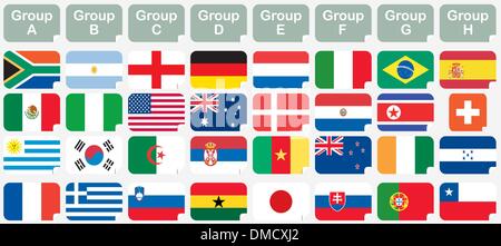 stickers of national flags Stock Vector