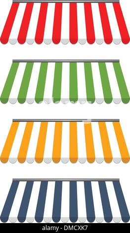 four different colored vector awnings Stock Vector