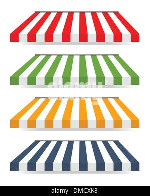 Four different colored vector awnings Stock Vector