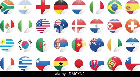 national flags of countries starting with south africa Stock Vector