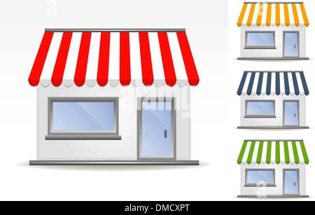 Storefront Awning in various colors Stock Vector