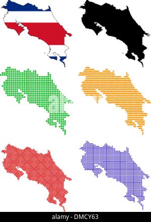 Vector illustration pixel map of Costa Rica Stock Vector Image & Art ...