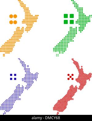Red Dot Map of New Zealand Stock Vector Image & Art - Alamy