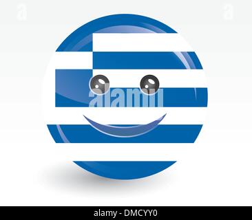 flag of greece in smiling face shape Stock Vector