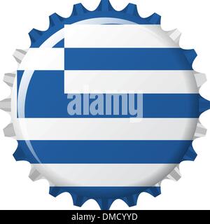 flag of greece in crown cap Stock Vector