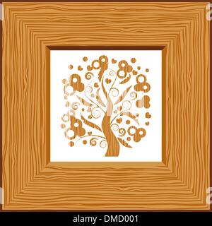 Wooden frame, picture Stock Vector