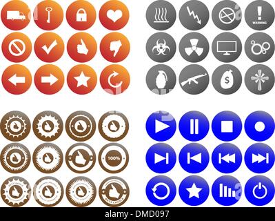 Set of colored buttons Stock Vector