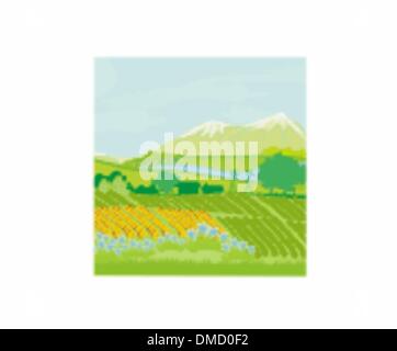 Eco farming - landscapes Stock Vector