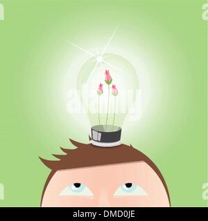 Think green ´┐¢ human mind Stock Vector