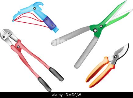 A Colorful Illustration Set of Gardening Equipment Stock Vector