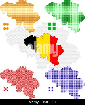 Belgium map flag on blue sunburst illustration Stock Vector Image & Art ...