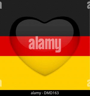 Germany Flag Heart Glossy Button Stock Vector