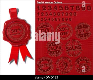Wax Shield - Sales, Discount and Tax Free Shopping Stock Vector
