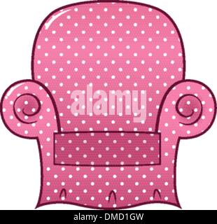 Pink dotted chair clipart isolated on white ( vector ) Stock Vector