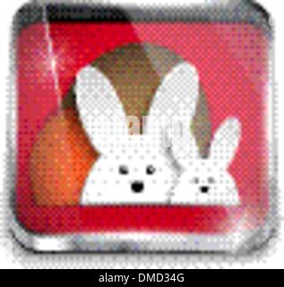 Happy Easter Glossy Application Button Stock Vector