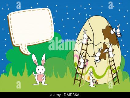 Easter under construction greeting card Stock Vector