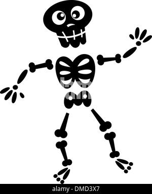 Black skeleton silhouette isolated on white Stock Vector