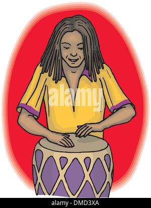 Playing drums Stock Vector