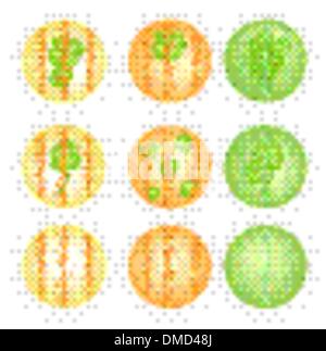 Illustration Set of Four Leaf Clovers Banner Stock Vector