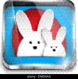 Happy Easter Glossy Application Button Stock Vector