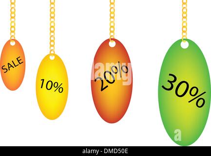 Oval Label Holding on A Goldenl Chain Stock Vector