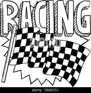 Racing sports sketch Stock Vector