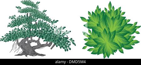 An Isometric Collection of Green Trees Stock Vector