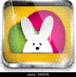 Happy Easter Glossy Application Button Stock Vector
