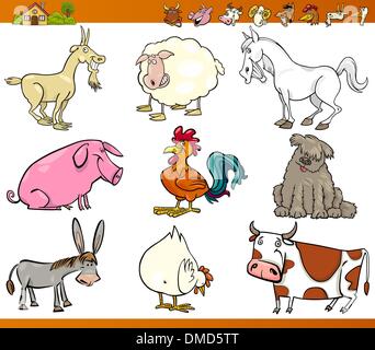 farm animals set cartoon illustration Stock Vector Image & Art - Alamy