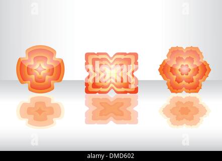 Abstract flower and shapes Stock Vector