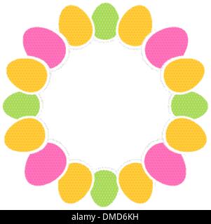 Colorful easter eggs in circle with copy space Stock Vector