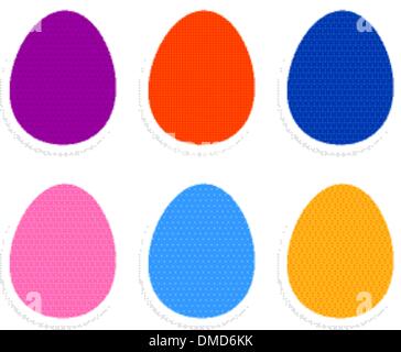 Colorful easter eggs collection isolated on white Stock Vector