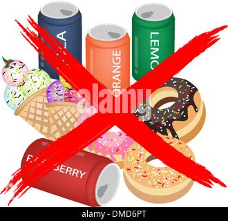 On Eat Sweet Drinks and Sweet Food Stock Vector