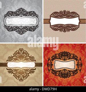 Set of vintage frames Stock Vector