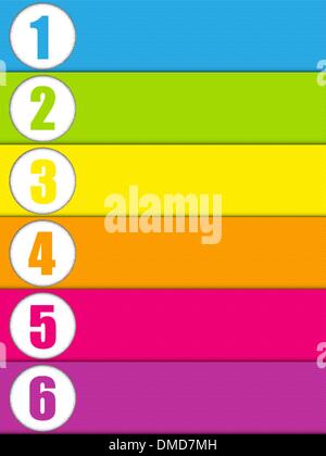 Set of Colorful Banners with Numbers Stock Vector